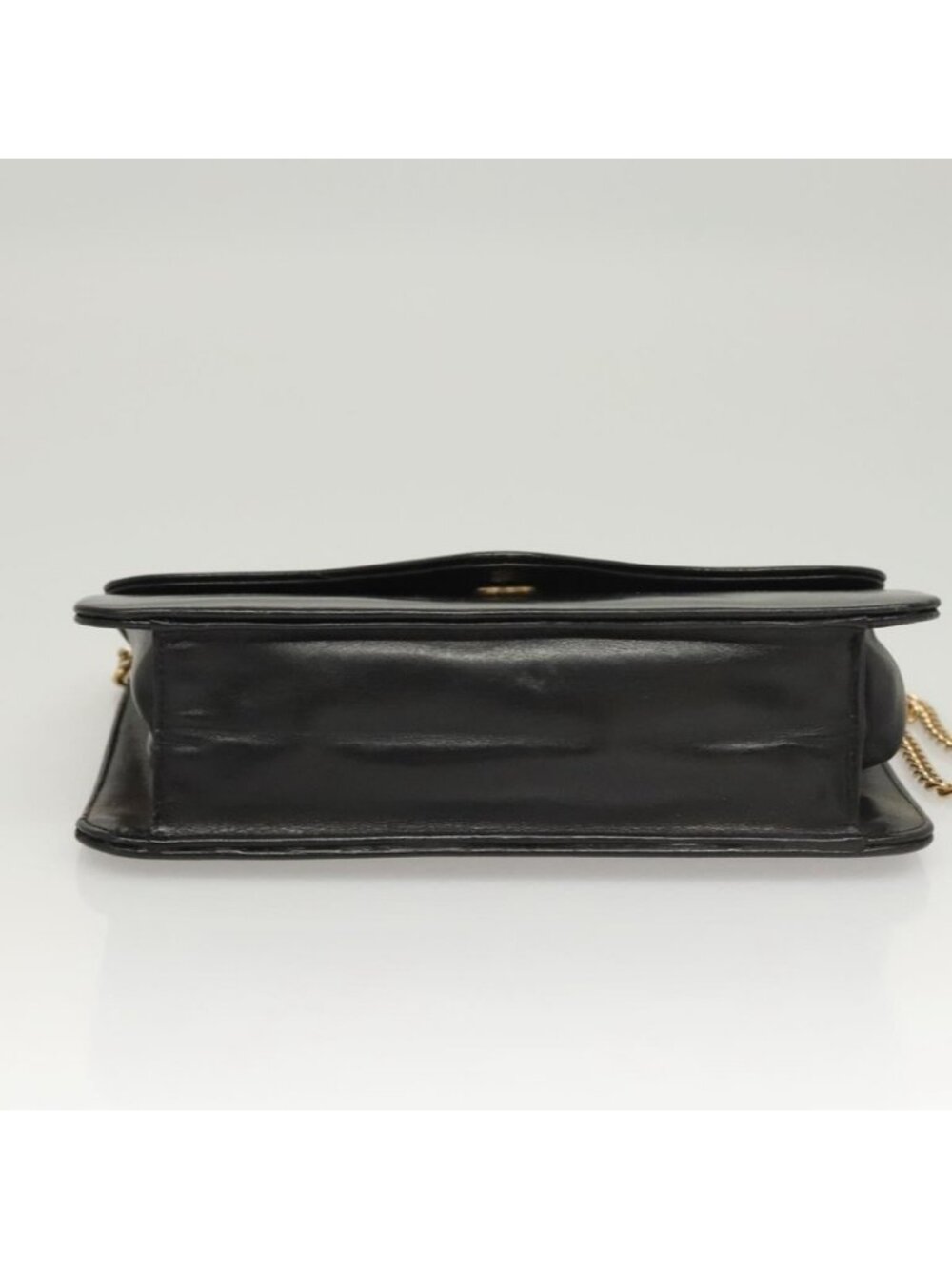 Authentic Christian Dior Chain Shoulder Bag Leather Black Gold - Picture 12 of 16